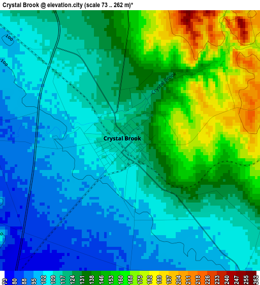 Crystal Brook elevation map