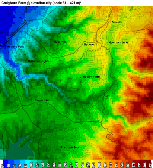 Craigburn Farm elevation map