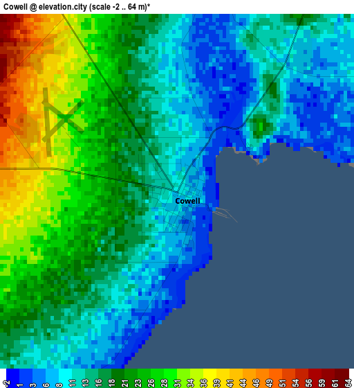 Cowell elevation map