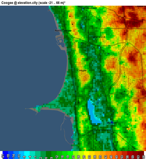 Coogee elevation map