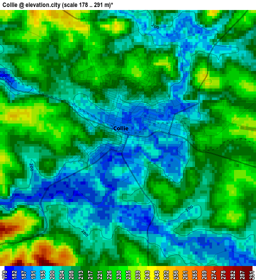 Collie elevation map