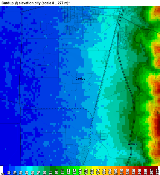 Cardup elevation map