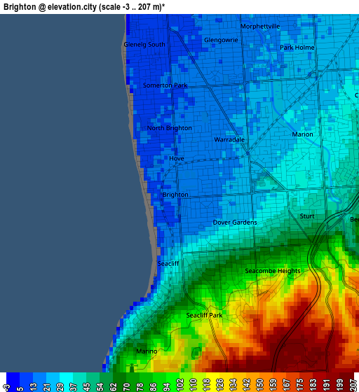 Brighton elevation map