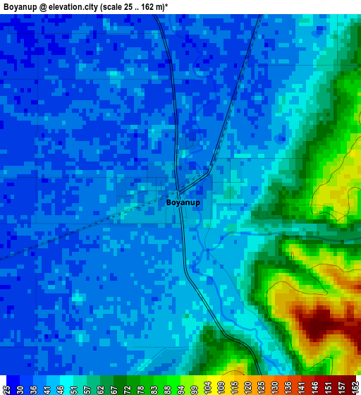 Boyanup elevation map