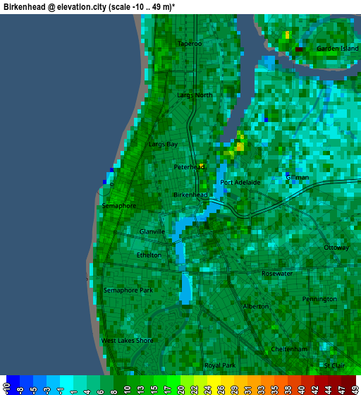 Birkenhead elevation map