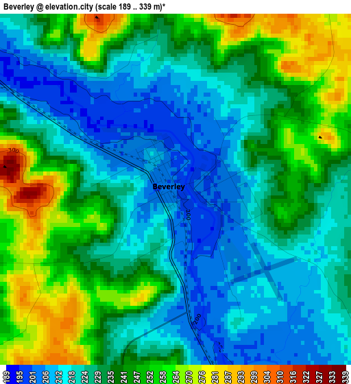 Beverley elevation map