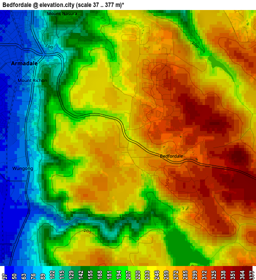 Bedfordale elevation map