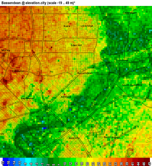 Bassendean elevation map