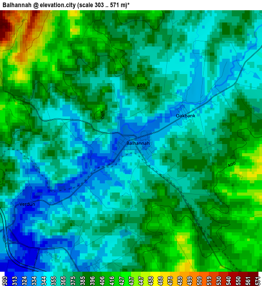 Balhannah elevation map