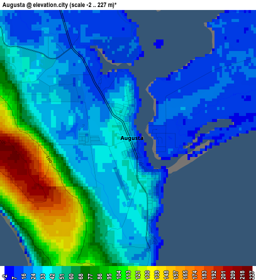 Augusta elevation map