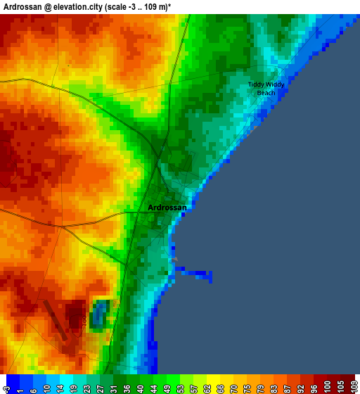 Ardrossan elevation map