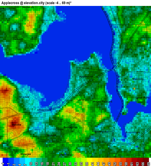 Applecross elevation map