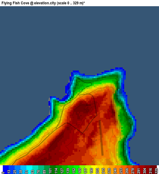 Flying Fish Cove elevation map