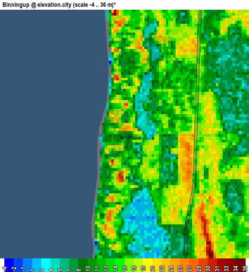 Binningup elevation map