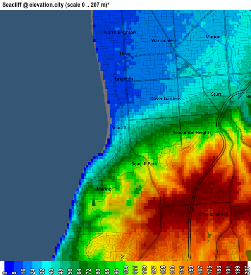 Seacliff elevation map