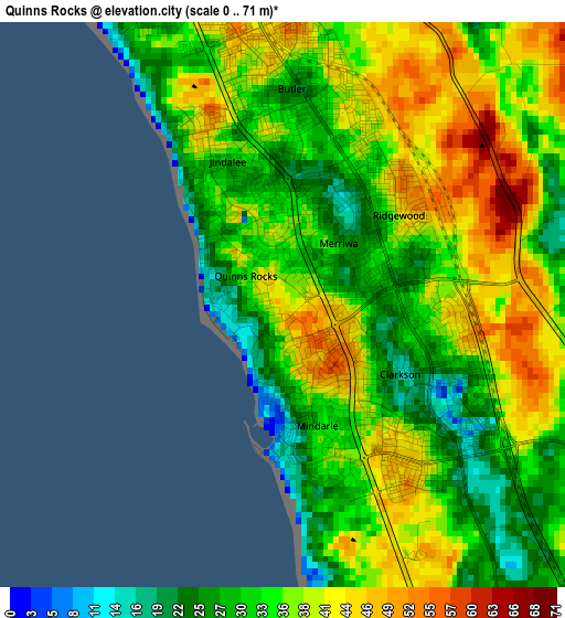 Quinns Rocks elevation map