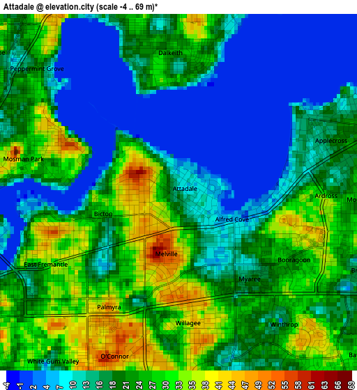 Attadale elevation map