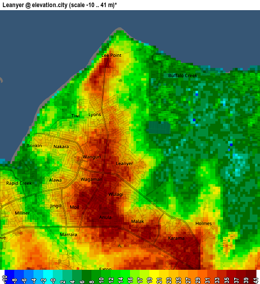 Leanyer elevation map