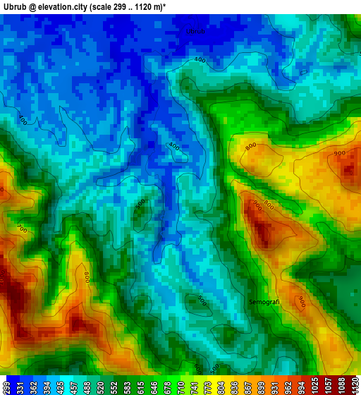Ubrub elevation map