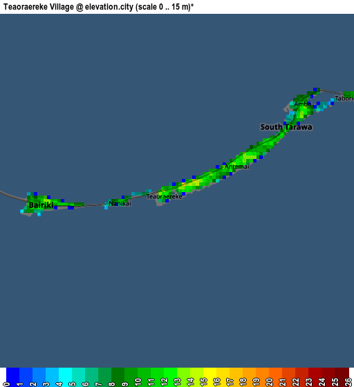 Teaoraereke Village elevation map