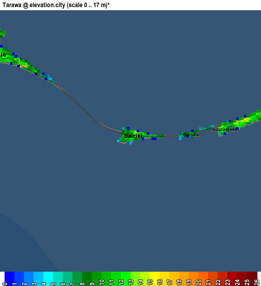 Tarawa elevation map
