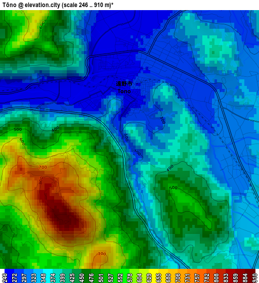 Tōno elevation map