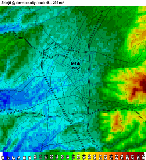 Shinjō elevation map