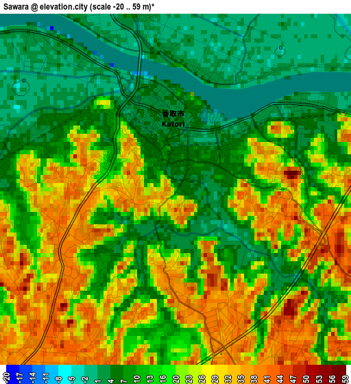 Sawara elevation map