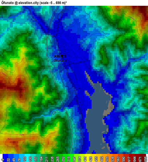 Ōfunato elevation map