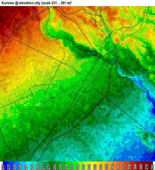 Kuroiso elevation map