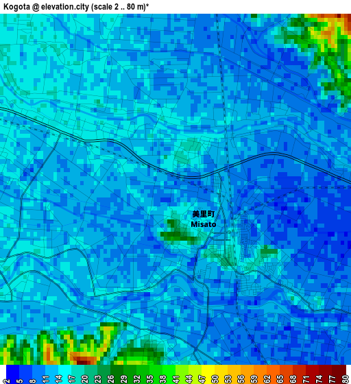 Kogota elevation map