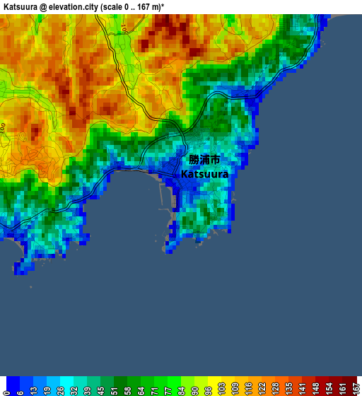 Katsuura elevation map