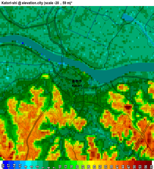 Katori-shi elevation map