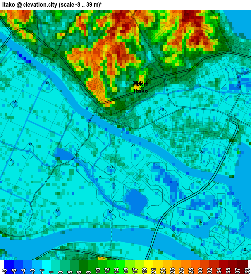Itako elevation map