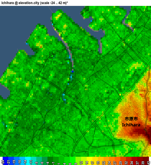 Ichihara elevation map