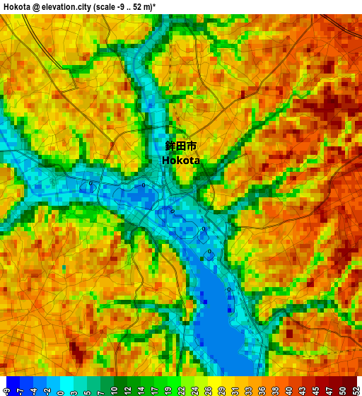 Hokota elevation map