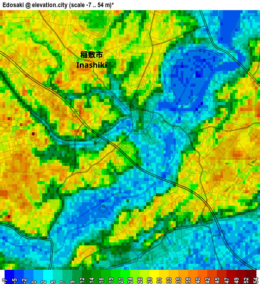 Edosaki elevation map