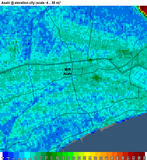 Asahi elevation map