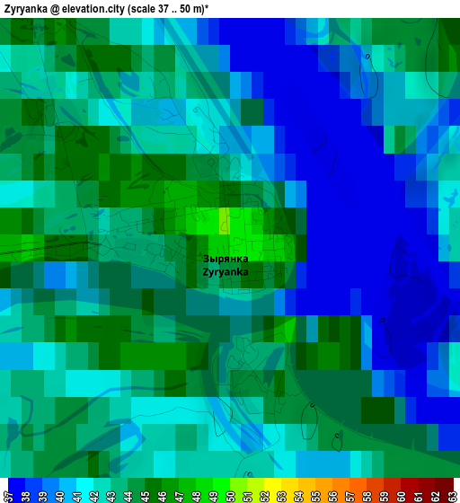 Zyryanka elevation map