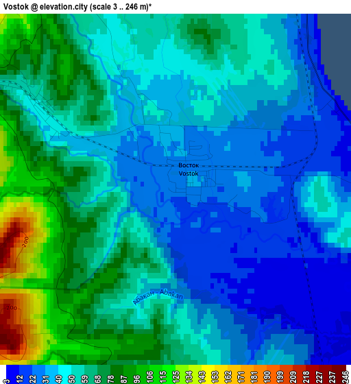 Vostok elevation map