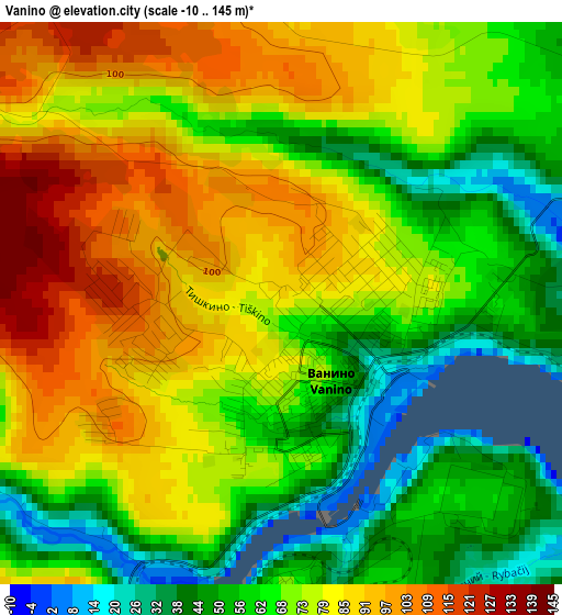 Vanino elevation map