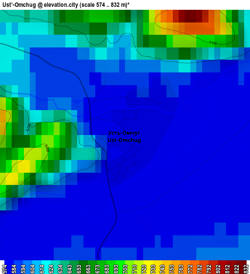 Ust’-Omchug elevation map