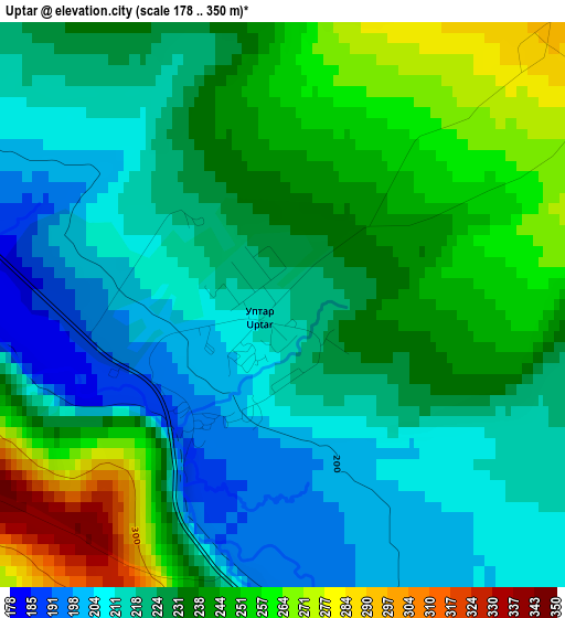 Uptar elevation map