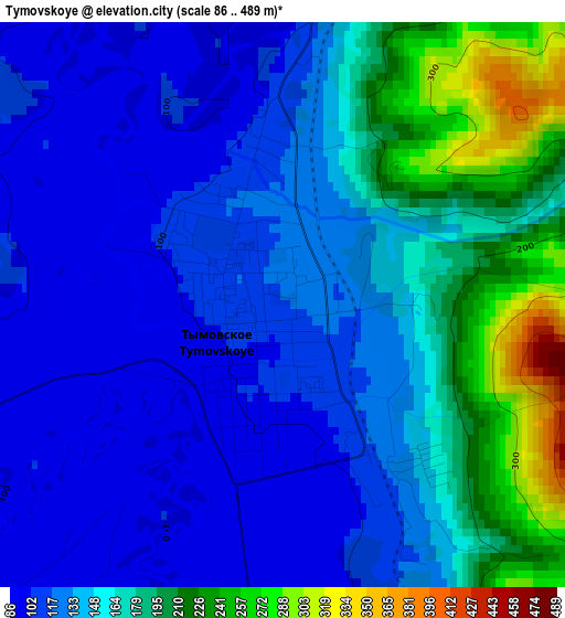 Tymovskoye elevation map