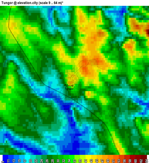 Tungor elevation map