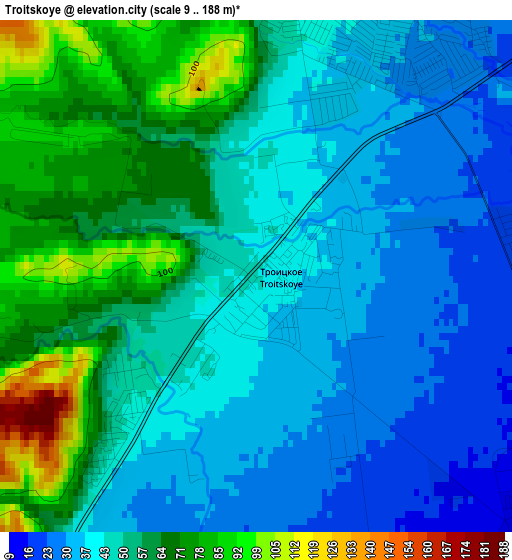 Troitskoye elevation map