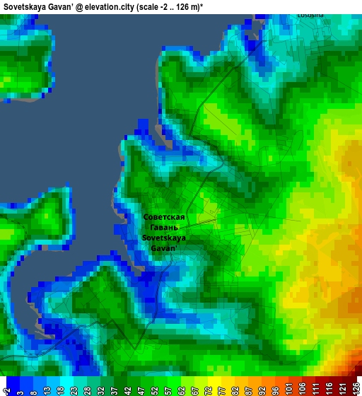 Sovetskaya Gavan’ elevation map