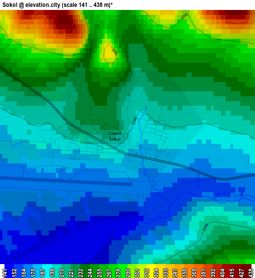 Sokol elevation map