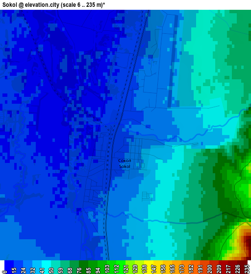 Sokol elevation map