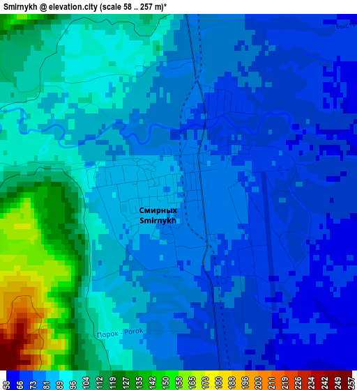 Smirnykh elevation map